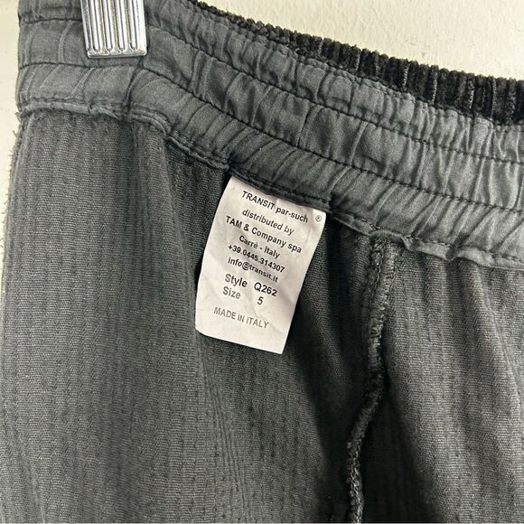 Transit Par Such Comfort fit pant with elastic waist in black corduroy - Picture 11 of 16